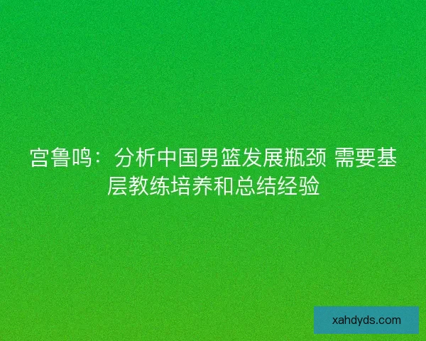 宫鲁鸣：分析中国男篮发展瓶颈 需要基层教练培养和总结经验